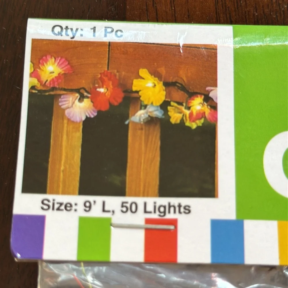 NWT Hawaiian leis light up garland 9’ long 50 lights party luau decorations ￼